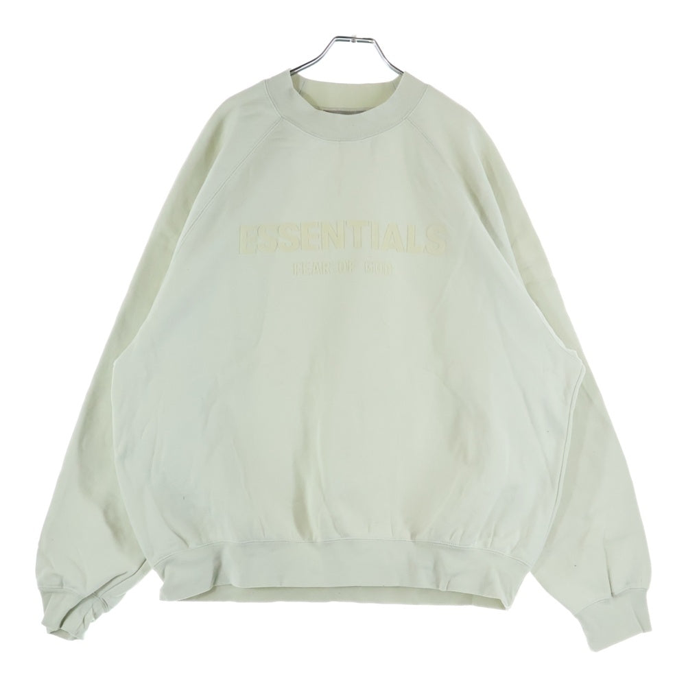 FEAR OF GOD ESSENTIALS(フィアオブゴッド エッセンシャルズ) SWEATSHIRT フロントラバーロゴ クルーネックスウェットトレーナー アイボリー