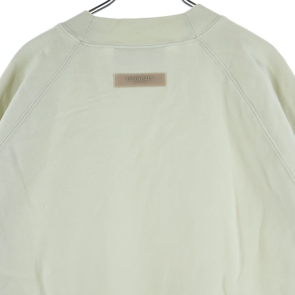 FEAR OF GOD ESSENTIALS(フィアオブゴッド エッセンシャルズ) SWEATSHIRT フロントラバーロゴ クルーネックスウェットトレーナー アイボリー
