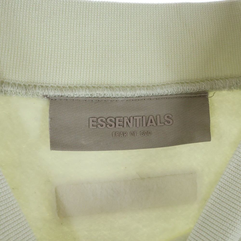 FEAR OF GOD ESSENTIALS(フィアオブゴッド エッセンシャルズ) SWEATSHIRT フロントラバーロゴ クルーネックスウェットトレーナー アイボリー
