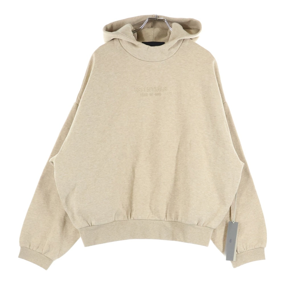 FEAR OF GOD ESSENTIALS(フィアオブゴッド エッセンシャルズ) HOODIE ラバーロゴ プルオーバースウェットパーカー フーディー ベージュ