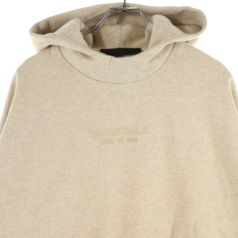 FEAR OF GOD ESSENTIALS(フィアオブゴッド エッセンシャルズ) HOODIE ラバーロゴ プルオーバースウェットパーカー フーディー ベージュ