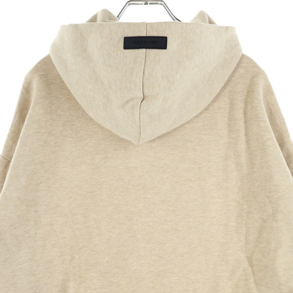 FEAR OF GOD ESSENTIALS(フィアオブゴッド エッセンシャルズ) HOODIE ラバーロゴ プルオーバースウェットパーカー フーディー ベージュ
