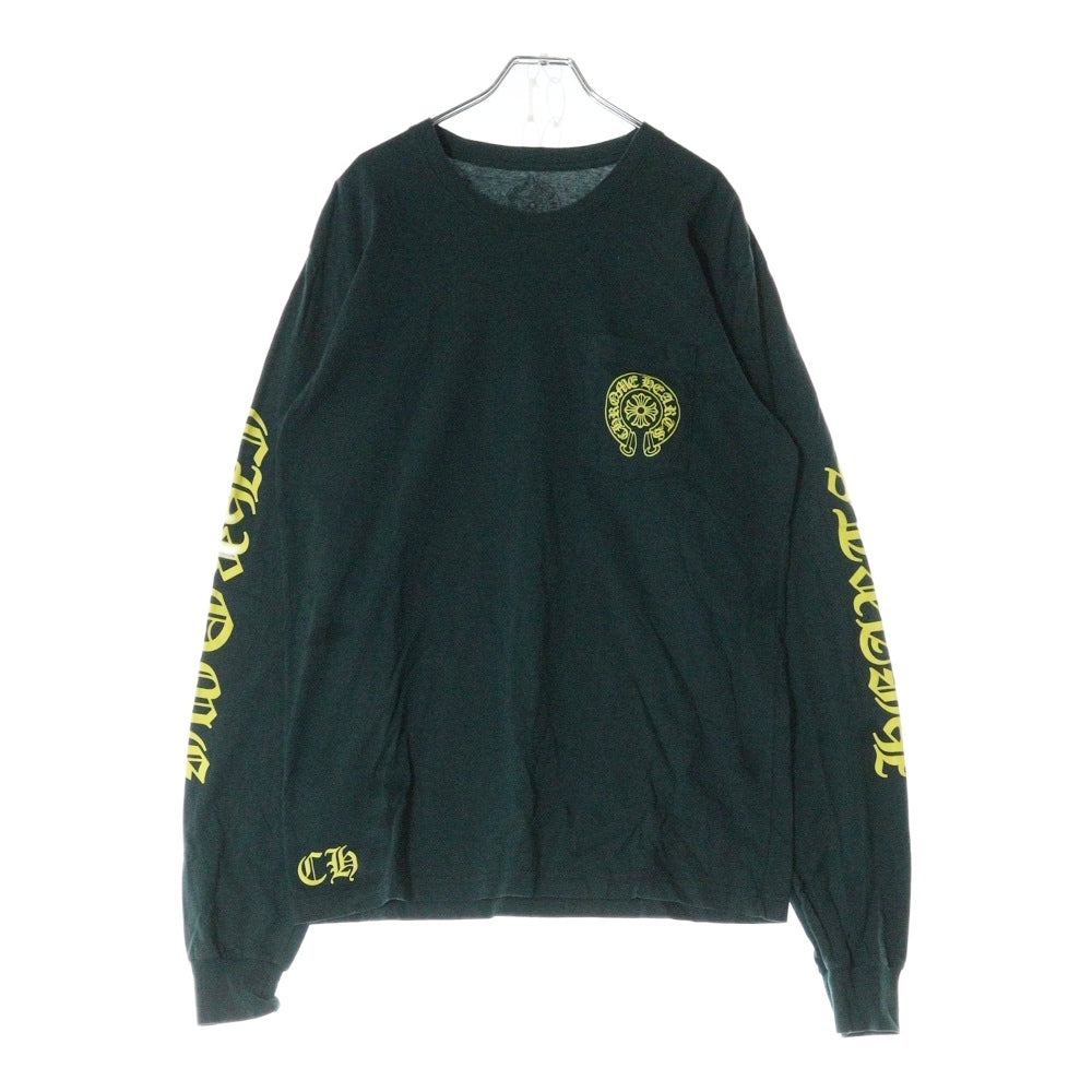 CHROME HEARTS(クロムハーツ) Yellow Horseshoe L/S Tee イエローホースシュー クルーネックロングスリーブ長袖Tシャツカットソー グリーン