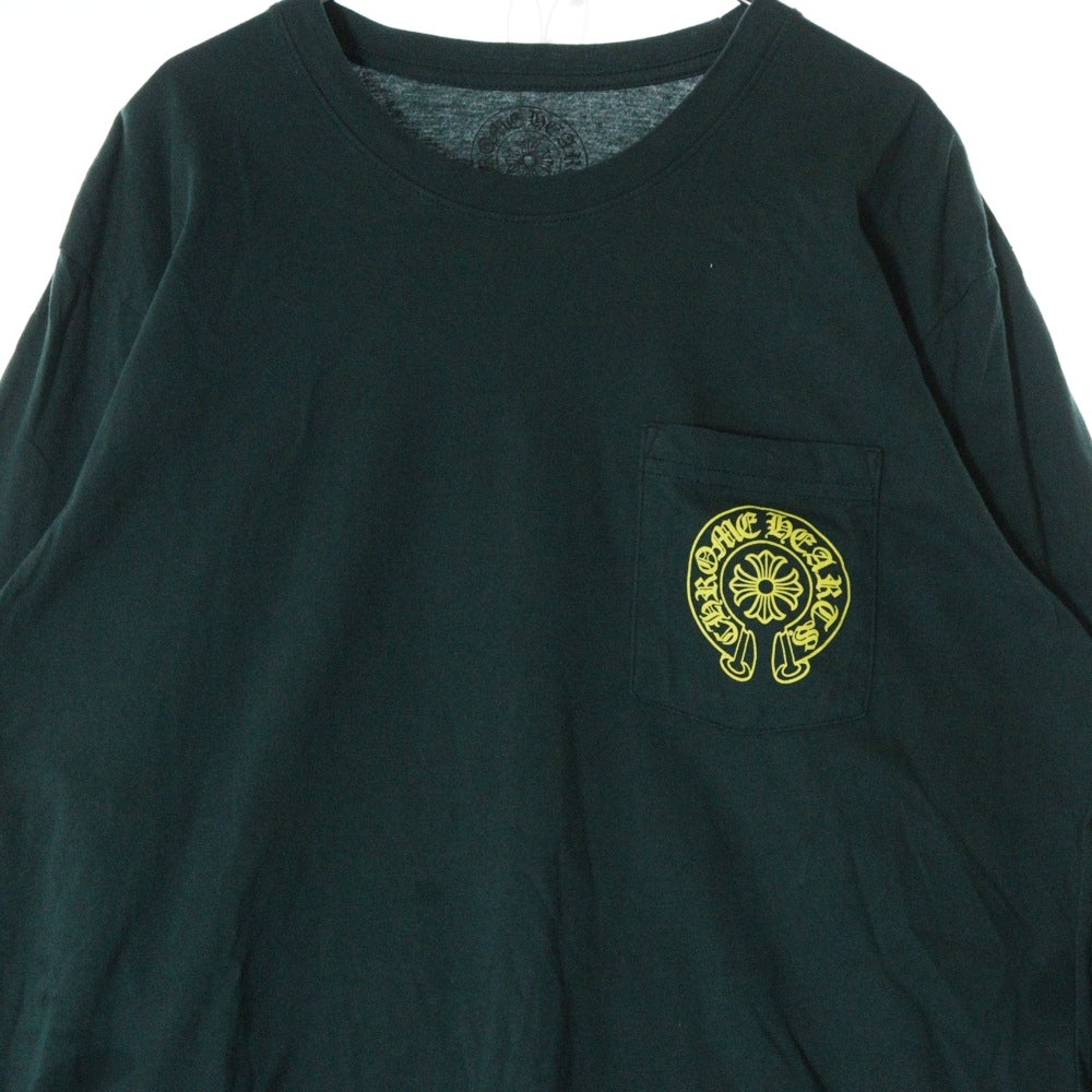 CHROME HEARTS(クロムハーツ) Yellow Horseshoe L/S Tee イエローホースシュー クルーネックロングスリーブ長袖Tシャツカットソー グリーン
