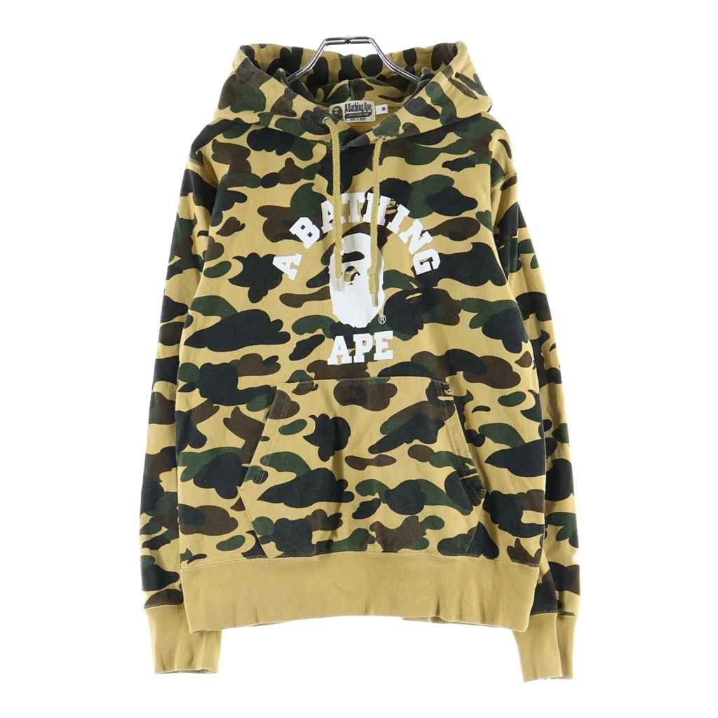 A BATHING APE(アベイシングエイプ) 1st CAMO COLLEGE PULLOVER HOODIE 1stカモ コラージュ プルオーバーフーディー パーカー ベージュ 001PPE751023X