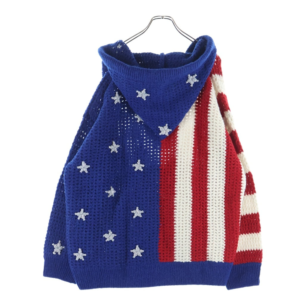 CELINE(セリーヌ) WOOL HOODIE ウール 星条旗 フーデット ニット セーター マルチ 2AF44973T