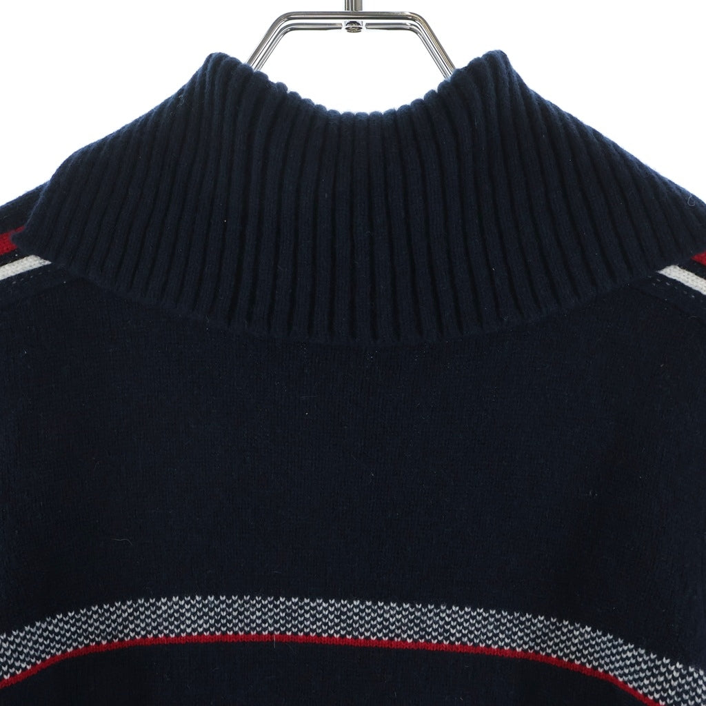Christian Dior(クリスチャンディオール) スターロゴ ジャガード カシミヤ混 ウールニット セーター ネイビー 144S77AM134 レディース