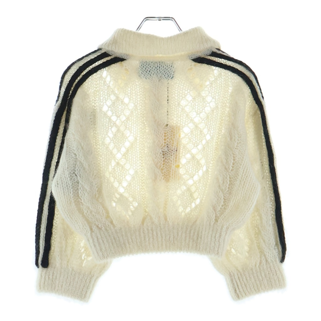 GUCCI(グッチ) ×adidas Embroidered Logo Knit アディダス モヘアニットセーター ホワイト レディース 717297 XKCMO