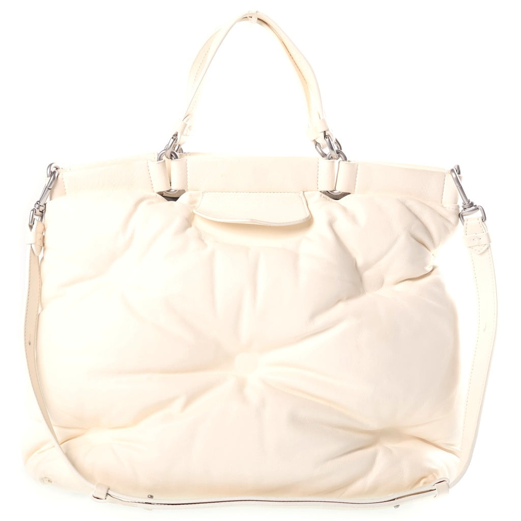 Maison Margiela(メゾンマルジェラ) グラムスラム 2WAYハンドバッグ ショルダーバッグ ホワイト レザー シルバー金具 レディース
