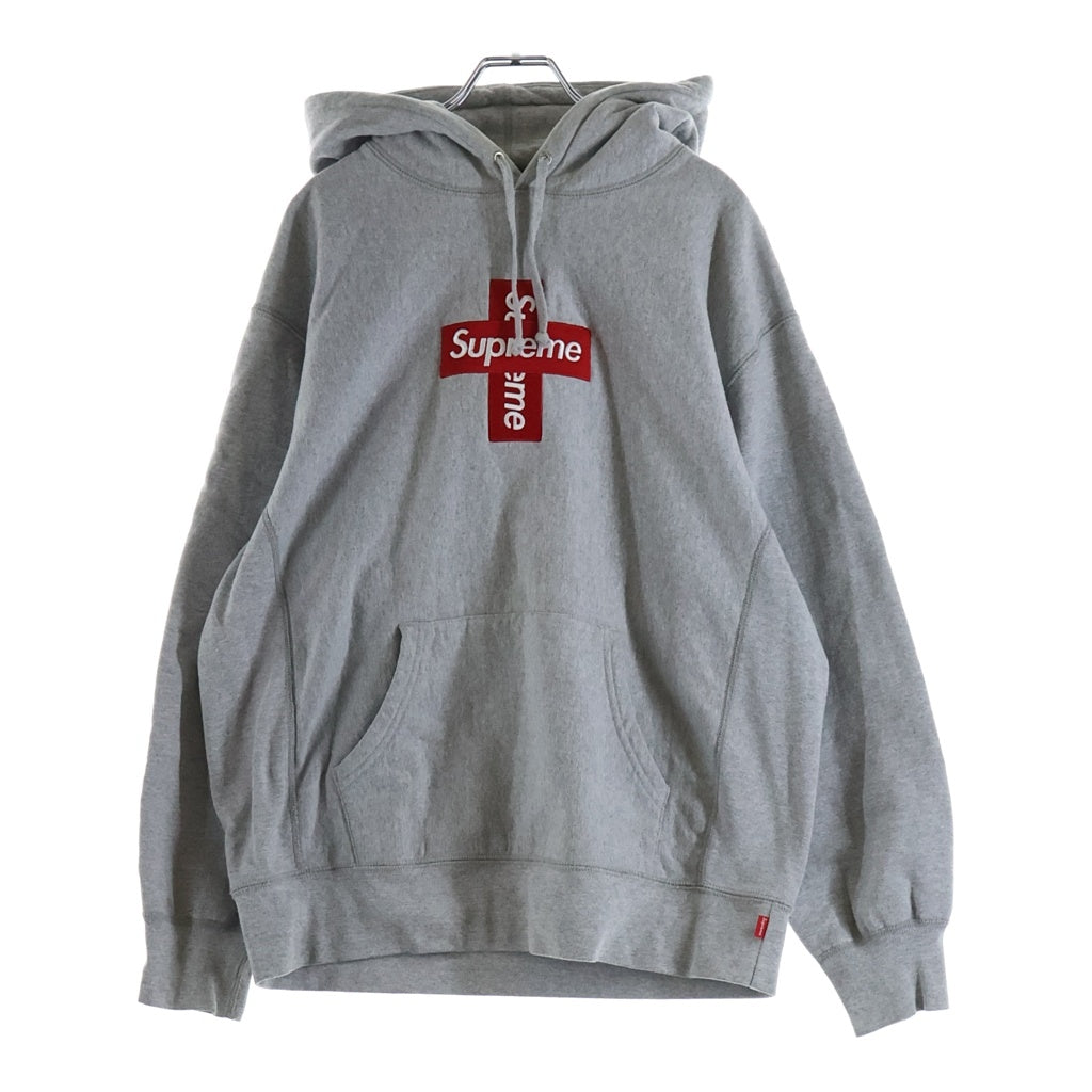 SUPREME(シュプリーム) 20AW Cross Box Logo Hooded Sweatshirt クロスボックスロゴ プルオーバースウェットパーカー グレー