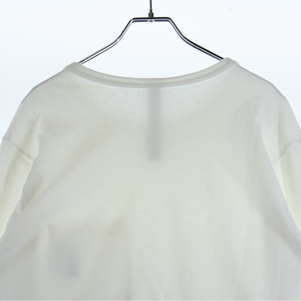 CHROME HEARTS(クロムハーツ) YNOT L/S TEE フロントロゴ刺繍 袖CHクロス刺繍 クルーネック 長袖Tシャツ ホワイト