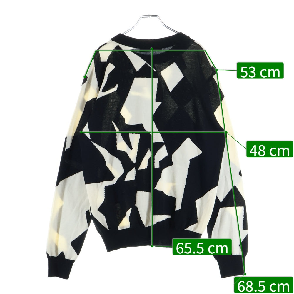 LOUIS VUITTON(ルイヴィトン) 23SS LVアブストラクトハウンドトゥース クルーネックニットセーター RM231M T26 HON34W ブラック/ホワイト