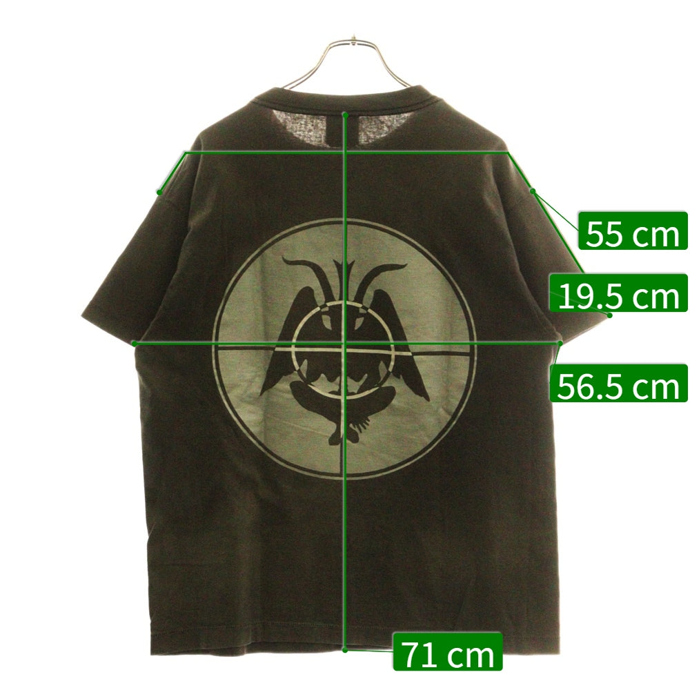 SAINT MICHAEL(セントマイケル) 21AW T-SHIRT FOCUS クルーネックロゴプリント半袖Tシャツ 半袖カットソー ヴィンテージ加工 ブラック SM-A21-0000-002