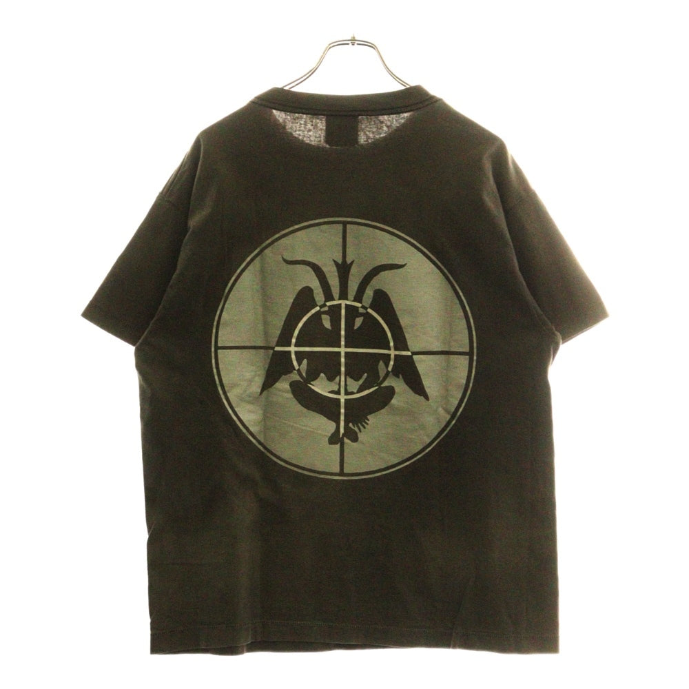 SAINT MICHAEL(セントマイケル) 21AW T-SHIRT FOCUS クルーネックロゴプリント半袖Tシャツ 半袖カットソー ヴィンテージ加工 ブラック SM-A21-0000-002