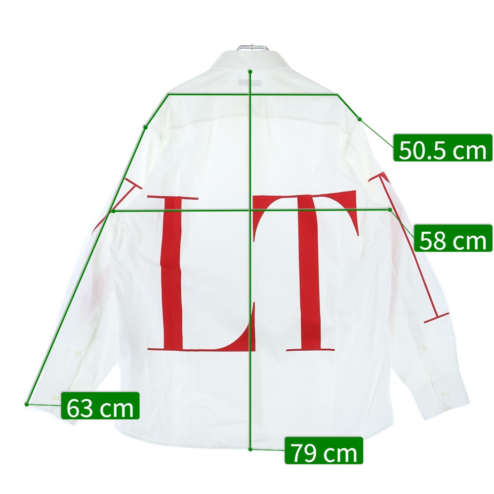 VALENTINO(ヴァレンティノ) バックロゴ プリント 長袖シャツ ホワイト WV3ABA956EW