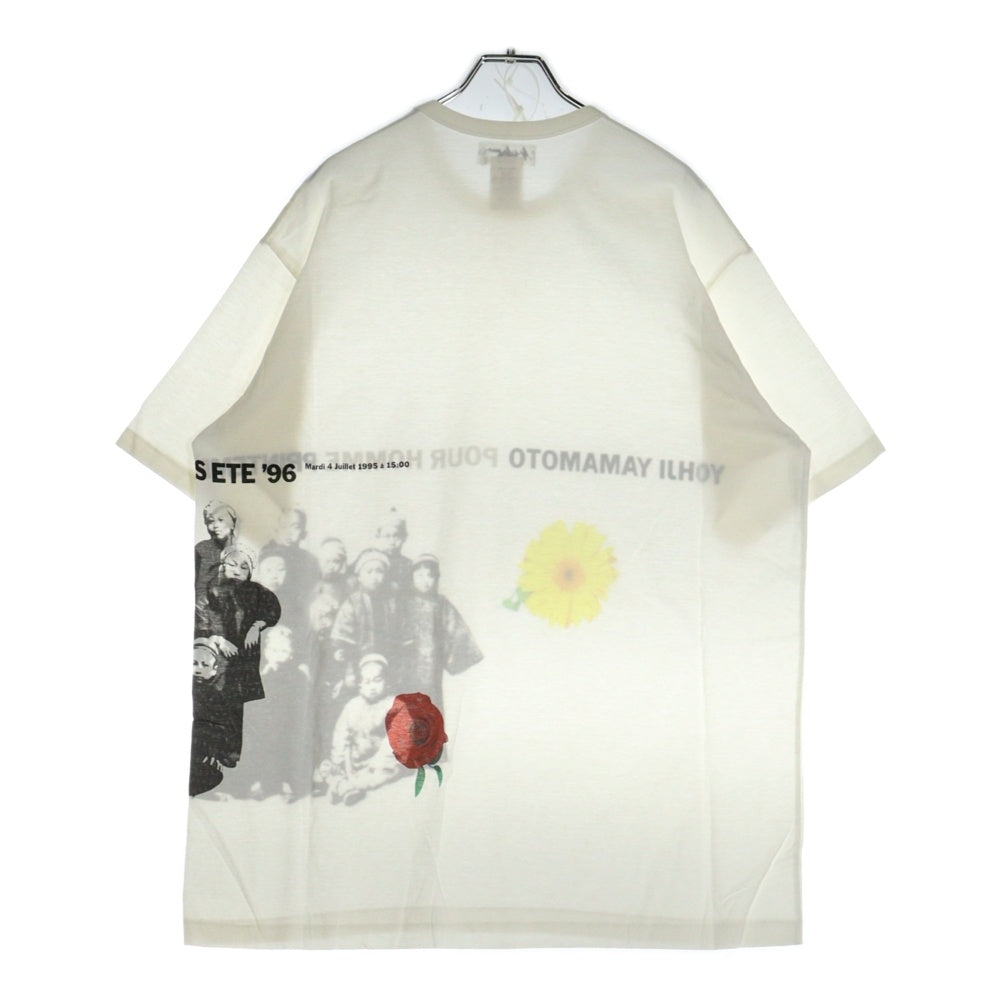 Yohji Yamamoto POUR HOMME(ヨウジヤマモト プールオム) 96SS 花と少年期 フォトプリント クルーネック 半袖Tシャツカットソー ホワイト HF-T81-025