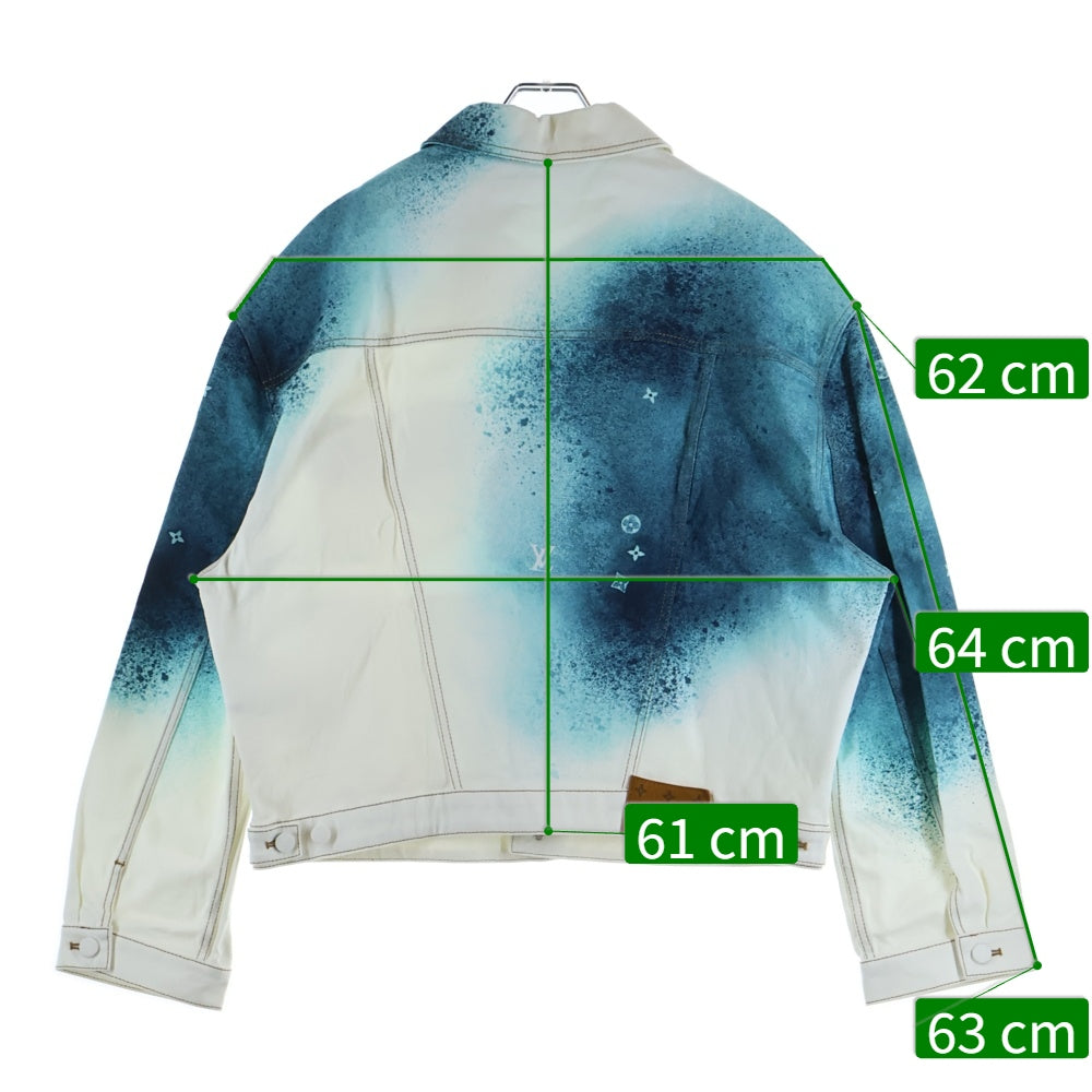 LOUIS VUITTON(ルイヴィトン) 23SS LV Spray Denim Jacket RM231M U14 HOA10X スプレーペイントデニムジャケット ホワイト/ライトブルー