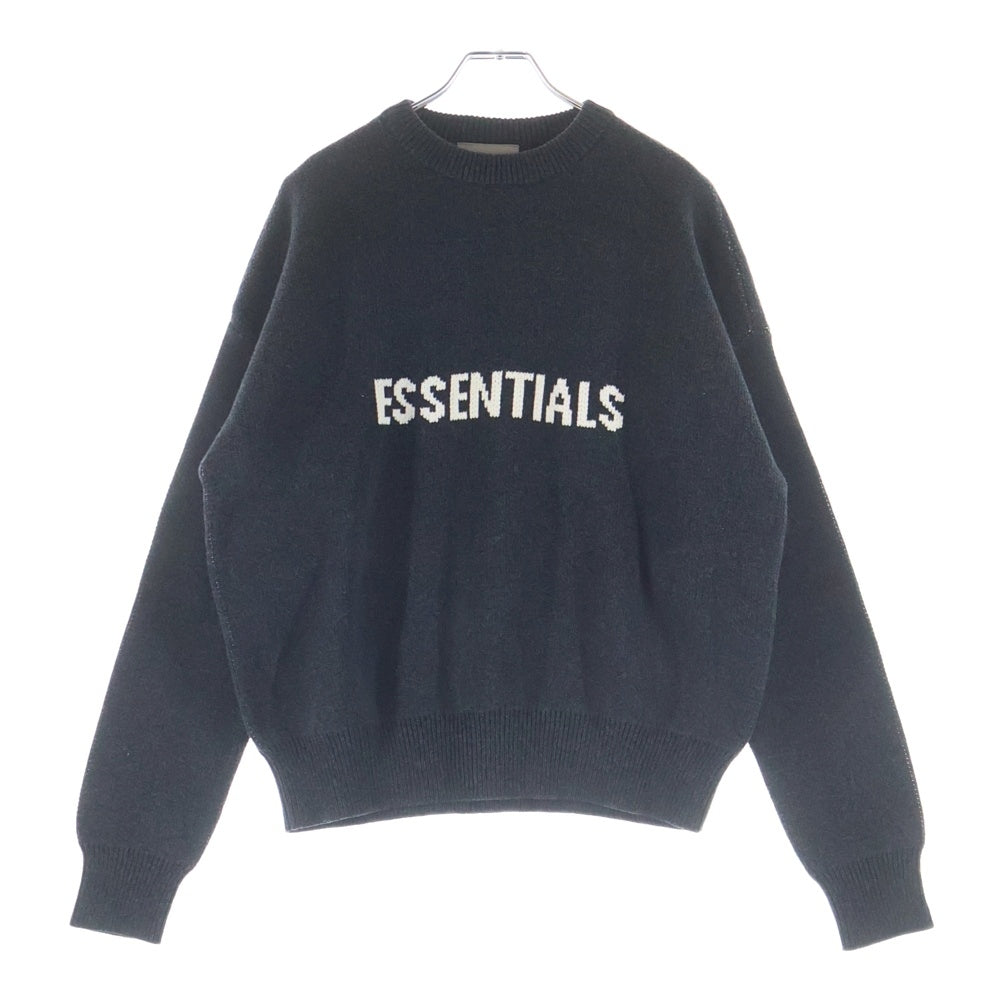 FEAR OF GOD ESSENTIALS(フィアオブゴッド エッセンシャルズ) KNIT SWEATER ロゴプリント クルーネックニットセーター グレー