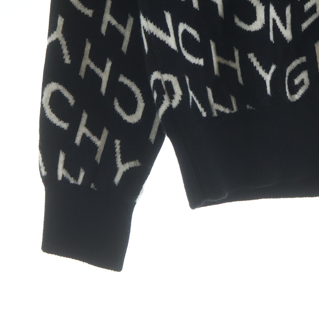 GIVENCHY(ジバンシィ) 総柄 長袖ウールニット セーター ロゴ ブラック/ホワイト BM90EQ4Y7G