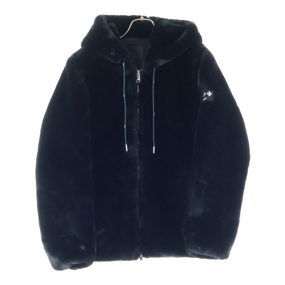 TATRAS(タトラス) BOMOS ボモス エコファー ボア フーデッド ジップアップ ジャケット ブルゾン ブラック MTAT24A4858-L