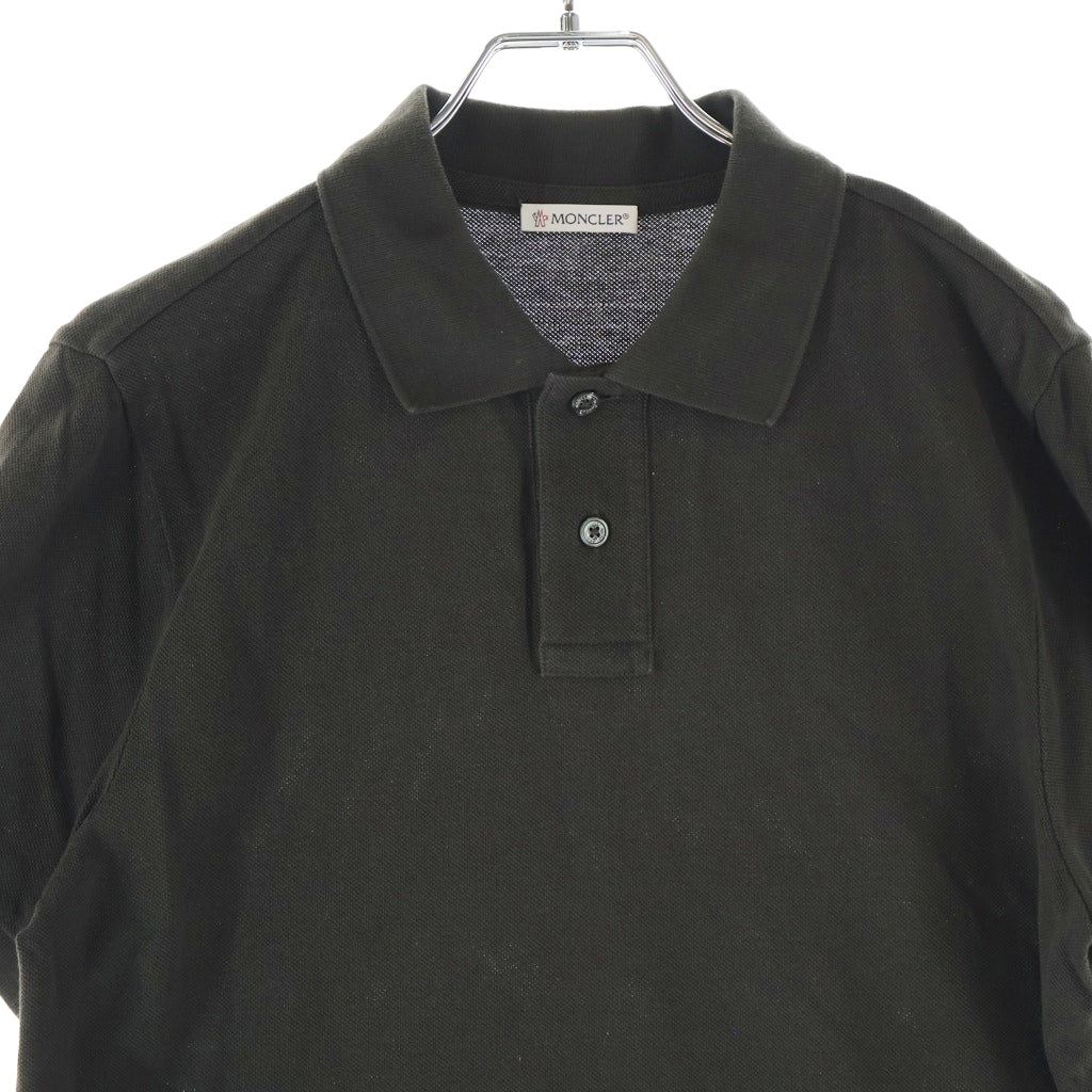 MONCLER(モンクレール) 19AW MAGLIA POLO MANICA CORTA ロゴプリント 半袖ポロシャツ カーキ