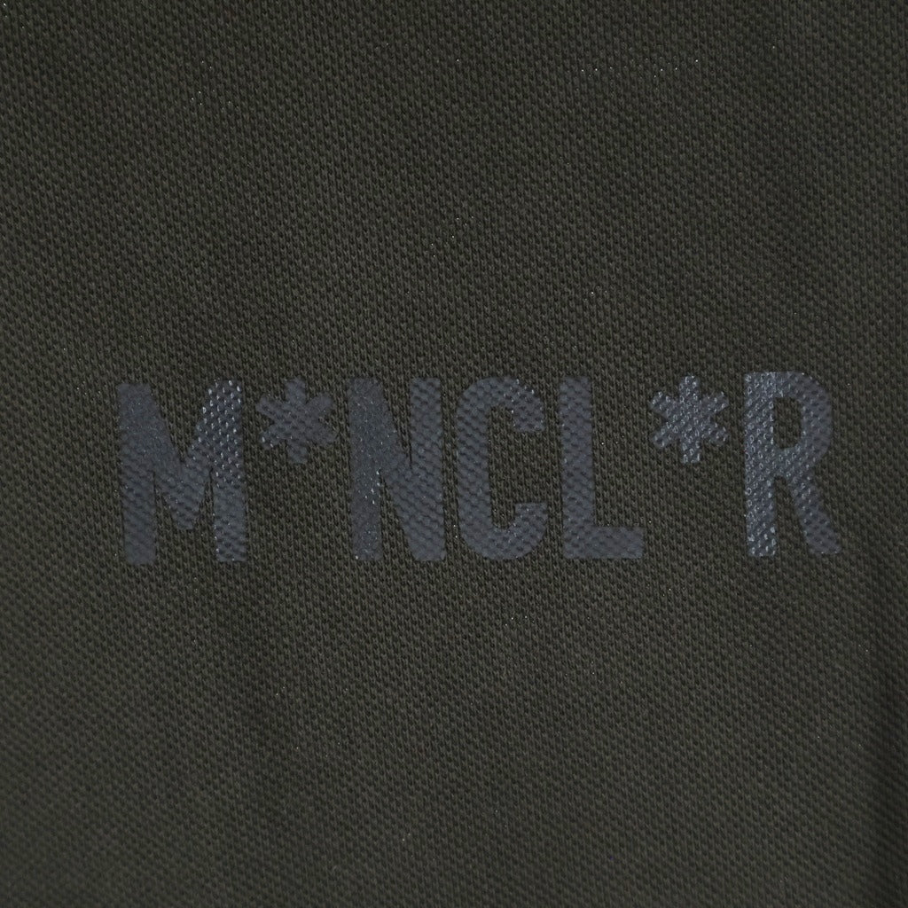 MONCLER(モンクレール) 19AW MAGLIA POLO MANICA CORTA ロゴプリント 半袖ポロシャツ カーキ