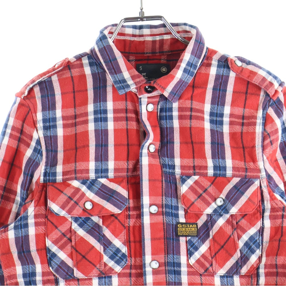 G-STAR RAW(ジースターロウ) チェック柄 長袖シャツ レッド