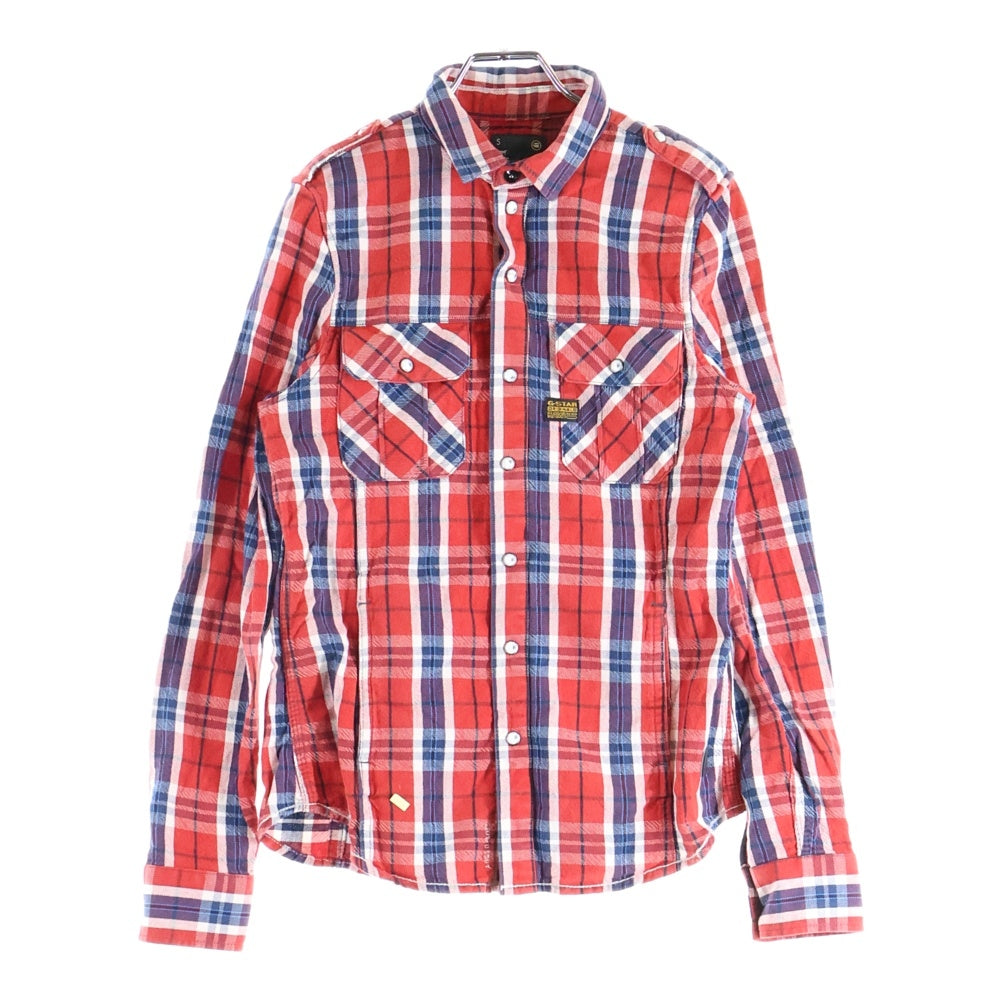 G-STAR RAW(ジースターロウ) チェック柄 長袖シャツ レッド
