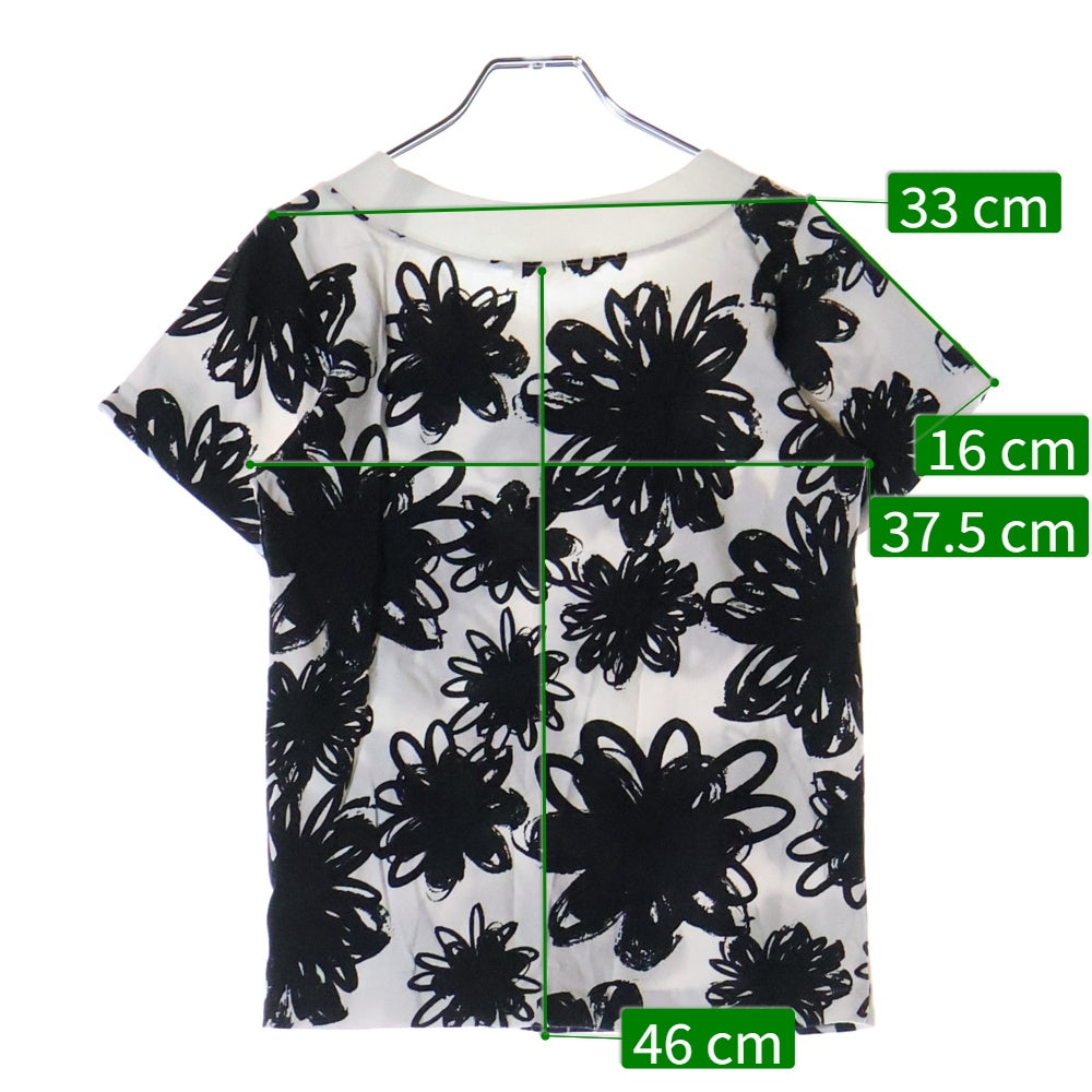COMME des GARCONS(コムデギャルソン) 12SS フラワー総柄 半袖Tシャツ ホワイト/ブラック レディース GI-T053 AD2011