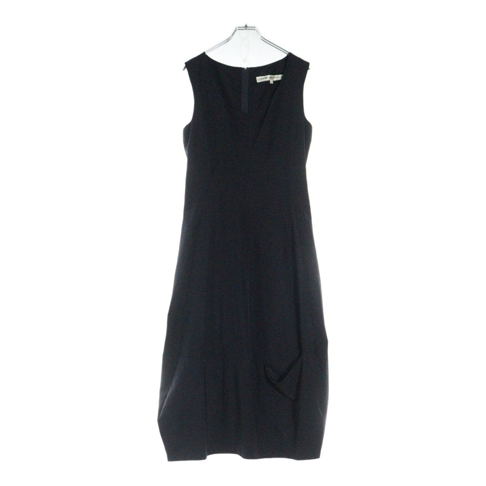 COMME des GARCONS(コムデギャルソン) 90S ウール ノースリーブ ノーカラー ワンピース ドレス ネイビー GO-11061S AD1992 レディース