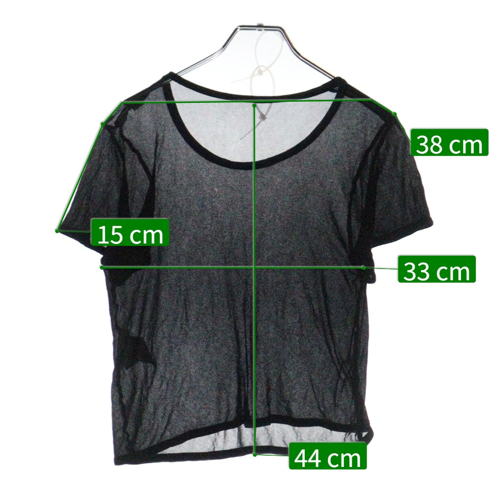 COMME des GARCONS(コムデギャルソン) 94AW シースルー ラウンドネック 半袖Tシャツ カットソー ブラック レディース GT-100440 AD1993