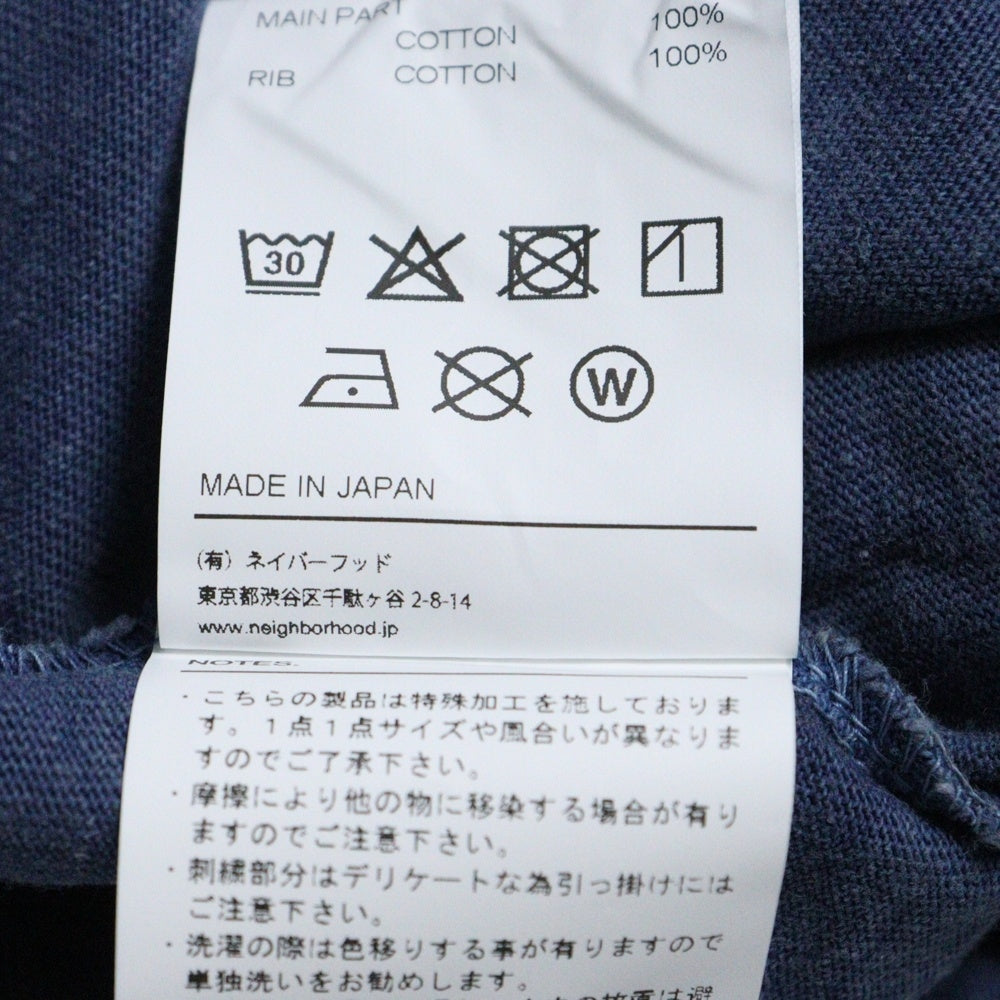 NEIGHBORHOOD(ネイバーフッド) 25AW PIGMENT DYED CREWNECK 252FPNHーCSM07 ピグメントダイ クルーネック半袖Tシャツカットソー ブルー