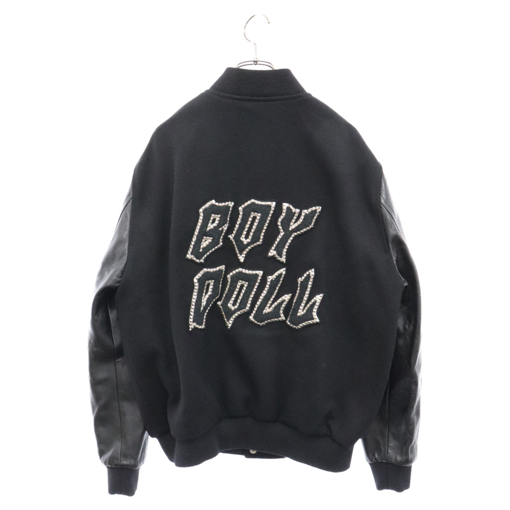 CELINE(セリーヌ) BOY DOLL TEDDY JACKET 2V09M896C ボーイドール スタッズ レザー切替 テディジャケット ブラック ウール
