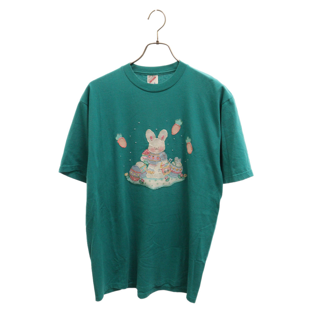 VINTAGE(ヴィンテージ) VINTAGE ラメキャラクタープリント半袖Tシャツ グリーン