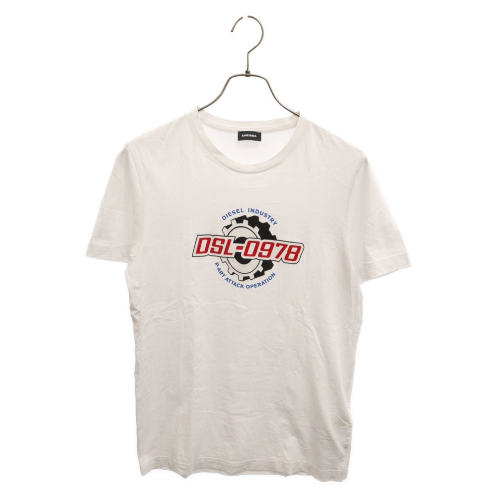 DIESEL(ディーゼル) フロントロゴプリント クルーネック半袖Tシャツ ホワイト A02971