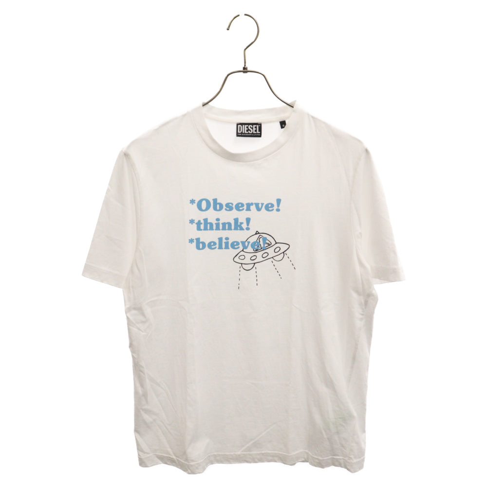DIESEL(ディーゼル) UFO プリントクルーネック半袖Tシャツ ホワイト A03286