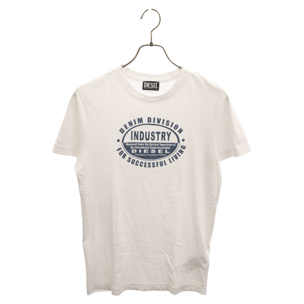 DIESEL(ディーゼル) スリムフィット DENIM DIVISION プリントクルーネック半袖Tシャツ ホワイト A10377