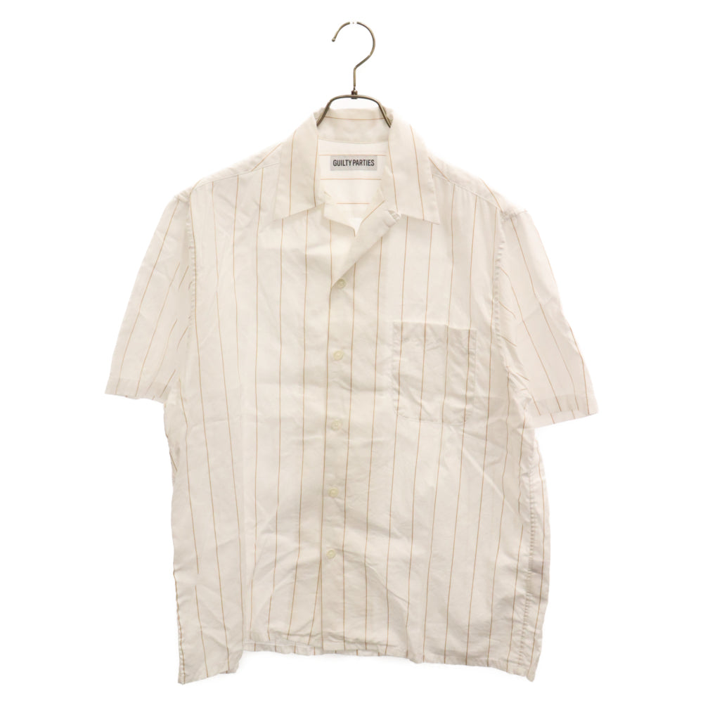 WACKO MARIA(ワコマリア) SOKTAS / STRIPED OPEN COLLAR SHIRT ストライプオープンカラー半袖シャツ ホワイト