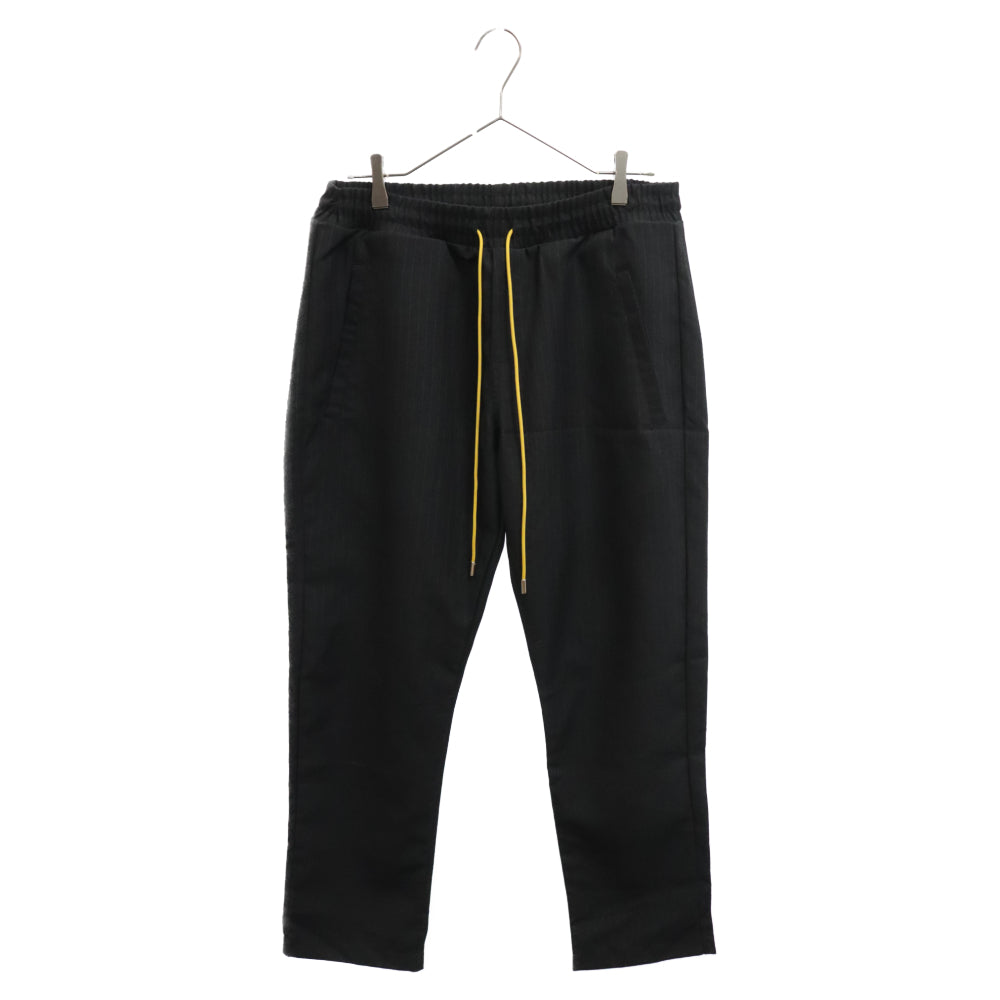 RHUDE(ルード) スマイルワッペン ドローコードストライプイージーパンツ ブラック