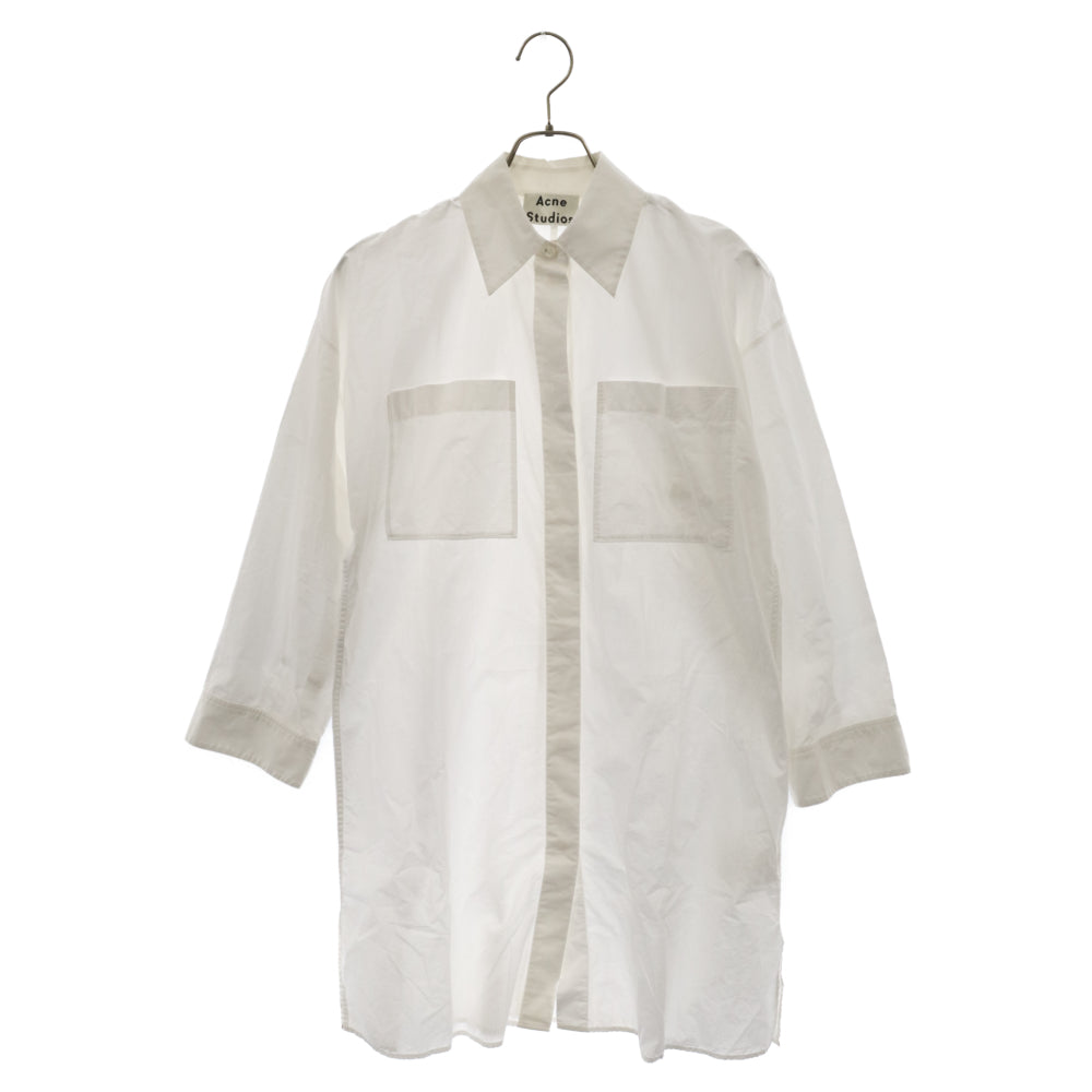 Acne Studios(アクネ ストゥディオズ) Jacui Pop Cotton-poplin Shirt Dress コットンポプリンドレス長袖シャツ JACUI POP PSS18 ホワイト レディース