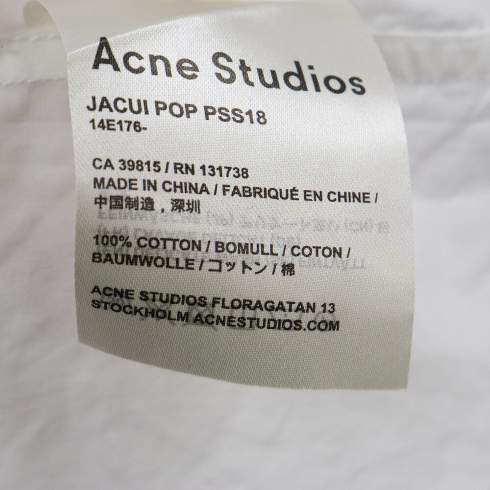 Acne Studios(アクネ ストゥディオズ) Jacui Pop Cotton-poplin Shirt Dress コットンポプリンドレス長袖シャツ JACUI POP PSS18 ホワイト レディース