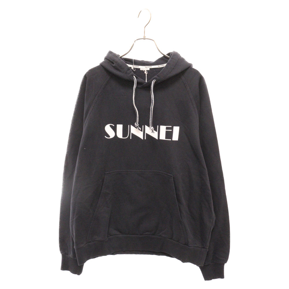 SUNNEI(スンネイ) 20SS ロゴドローコードスウェットプルオーバーフーディーパーカー MF01CCTE186560 ネイビー