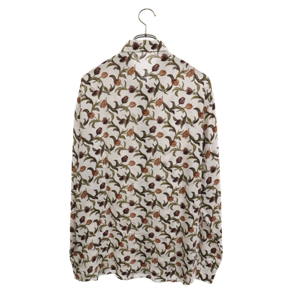 DIOR(ディオール) 21SS フラワープリント 総柄 レーヨン 長袖シャツ ホワイト 013C501A5134