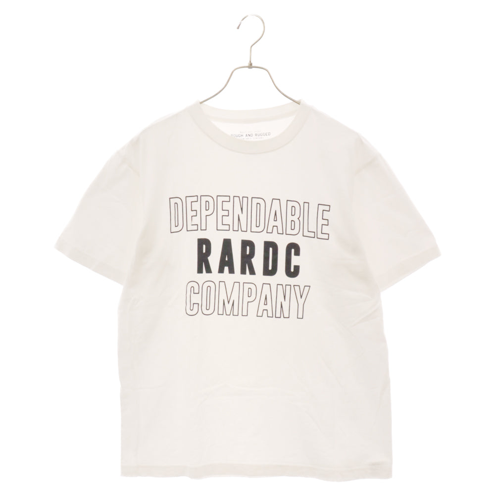 ROUGH AND RUGGED(ラフアンドラゲッド) DEPENDABLE PARDC COMPANY プリントクルーネック半袖Tシャツ ホワイト