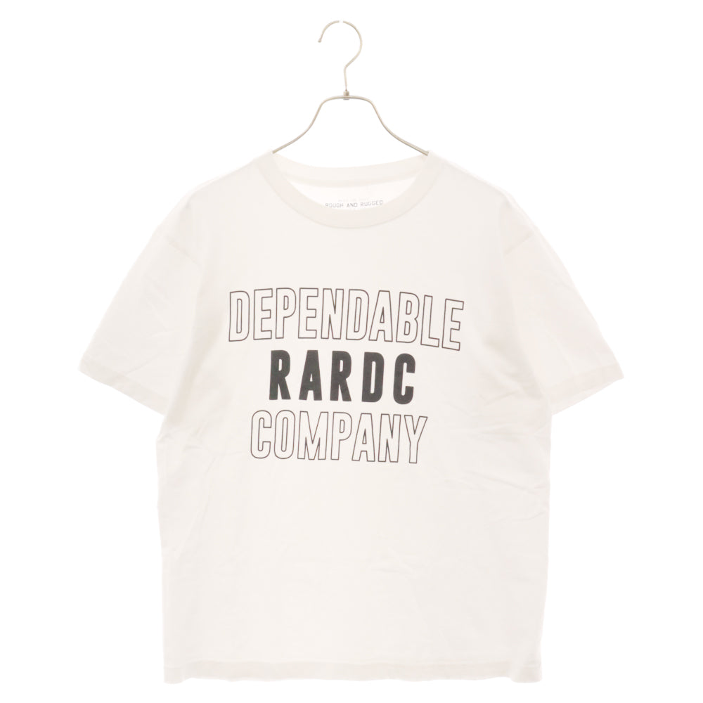ROUGH AND RUGGED(ラフアンドラゲッド) DEPENDABLE PARDC COMPANY プリントクルーネック半袖Tシャツ ホワイト
