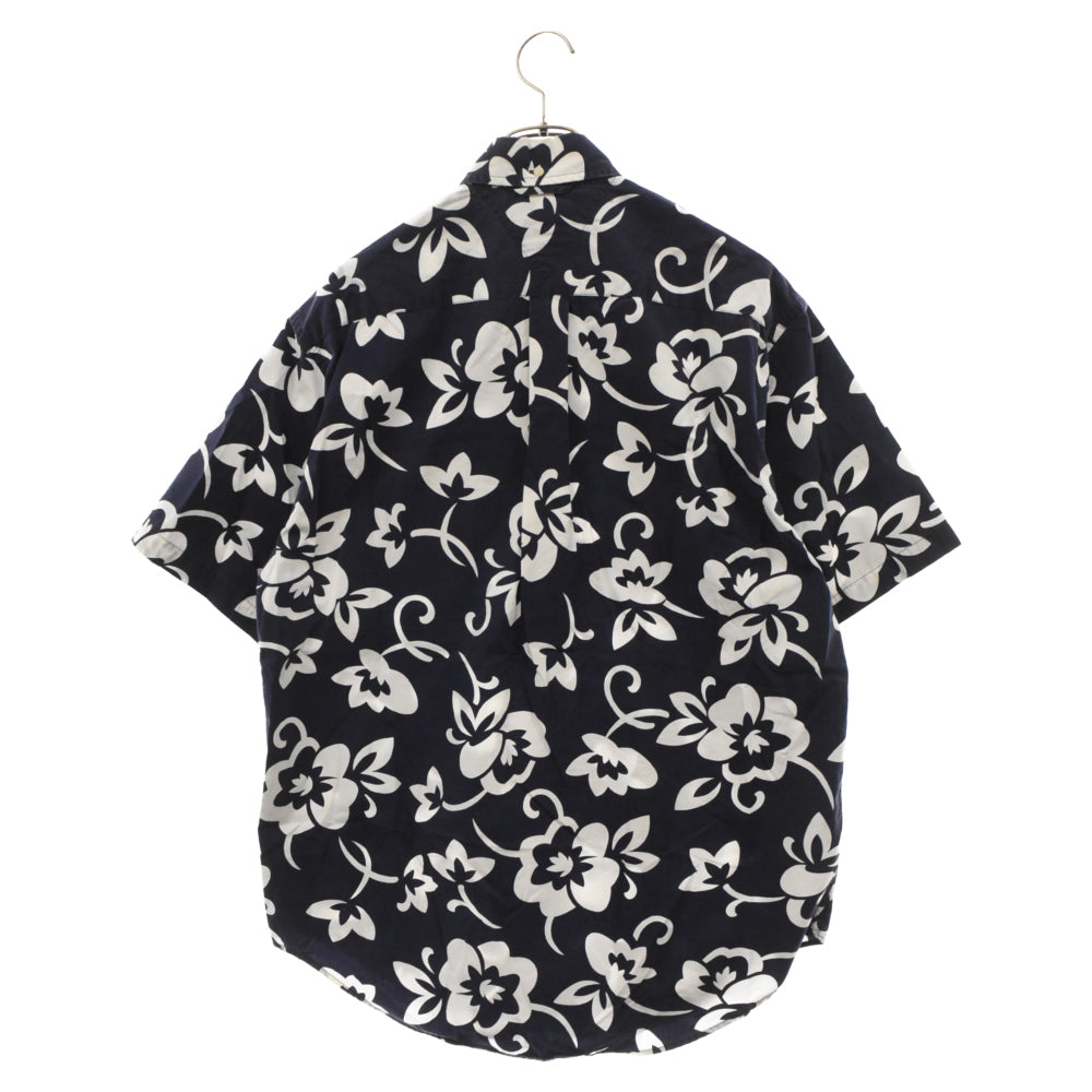 TOMMY HILFIGER(トミーヒルフィガー) 90s VINTAGE オールド ハイビスカス フラワー柄半袖シャツ ネイビー