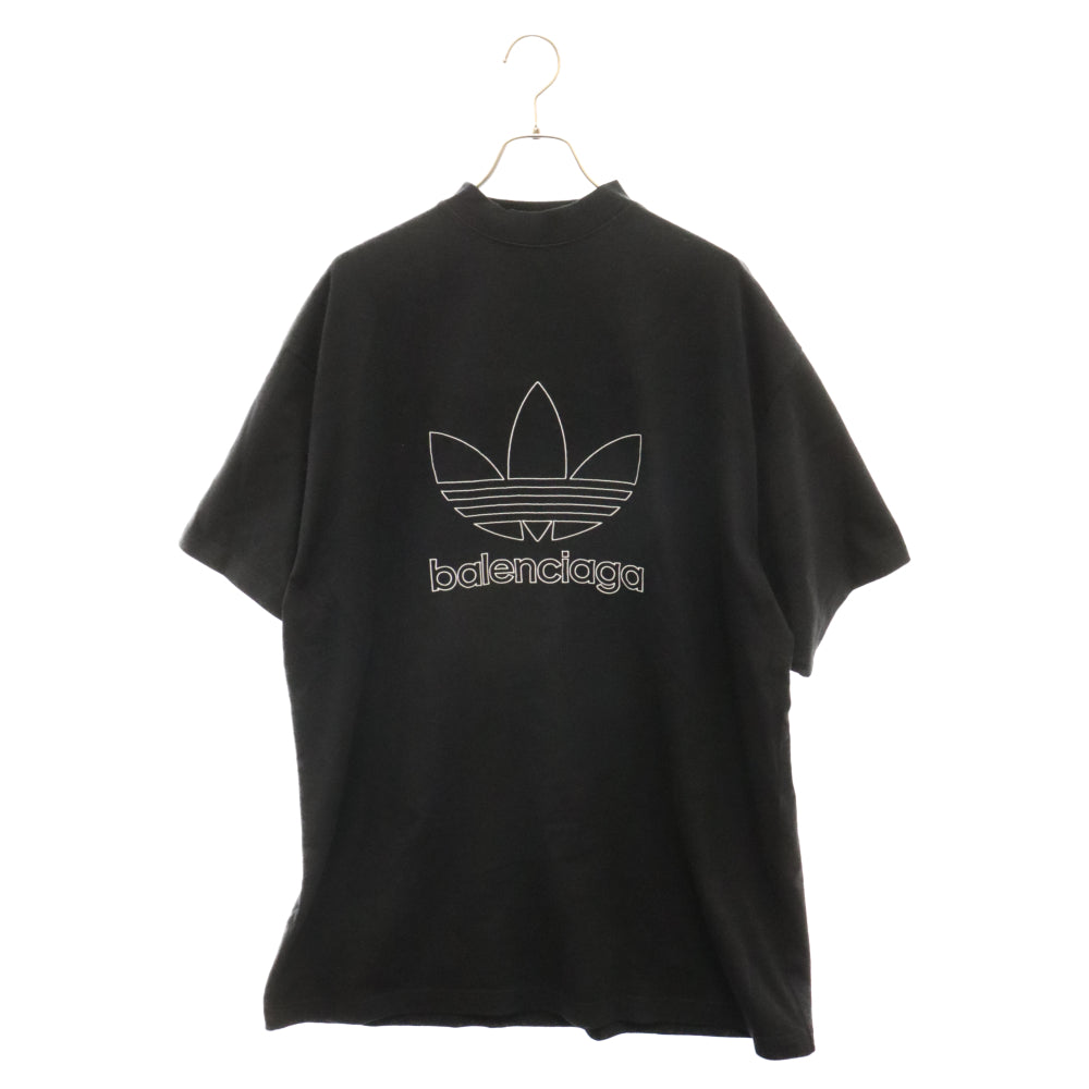 BALENCIAGA(バレンシアガ) 23SS ×adidas アディダス トレフォイルロゴオーバーサイズ半袖Tシャツ 723976 TNVN8 ブラック