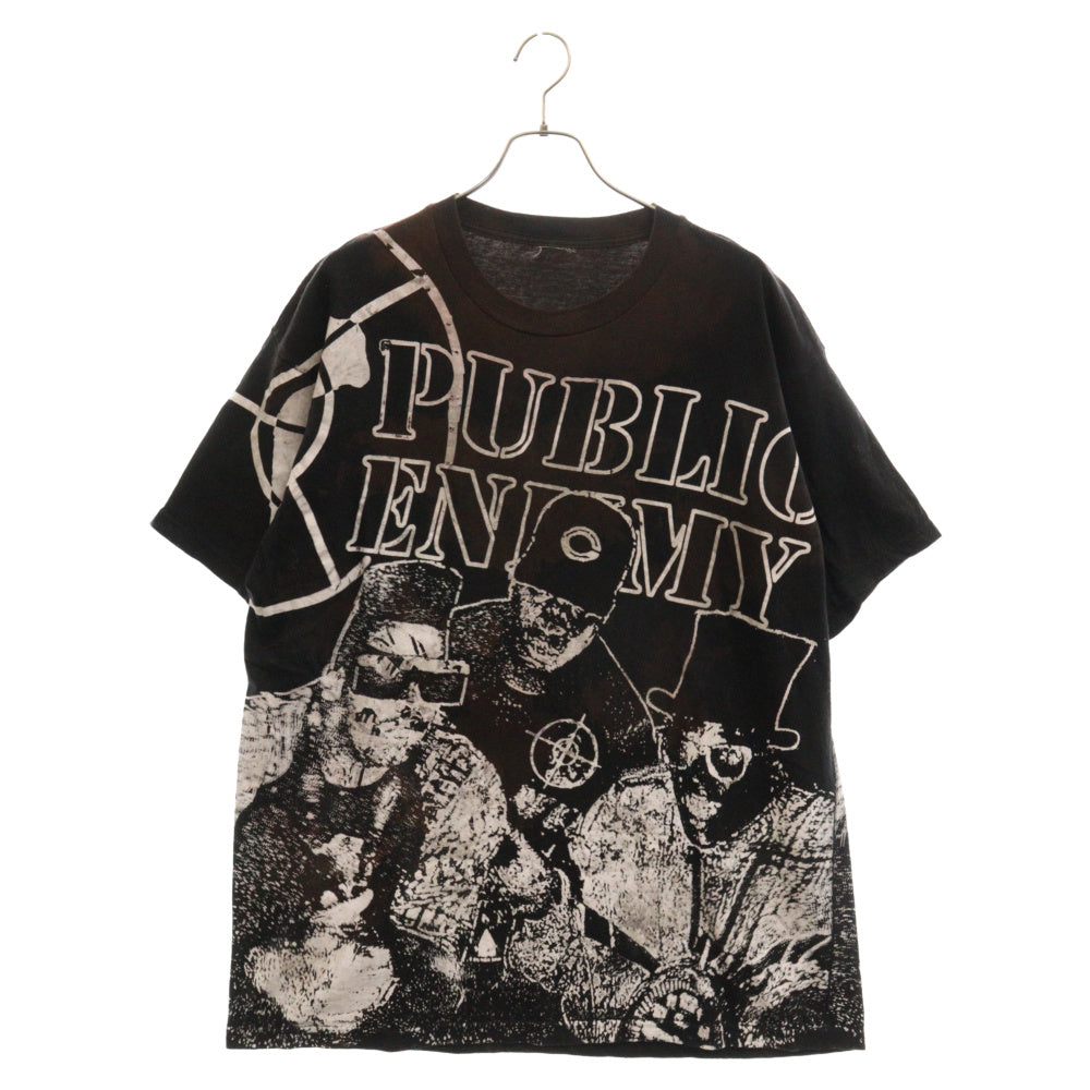 VINTAGE(ヴィンテージ) VINTAGE G RAGS 72 PUBLIC ENEMY パブリックエネミー 総柄プリント半袖Tシャツ ブラック