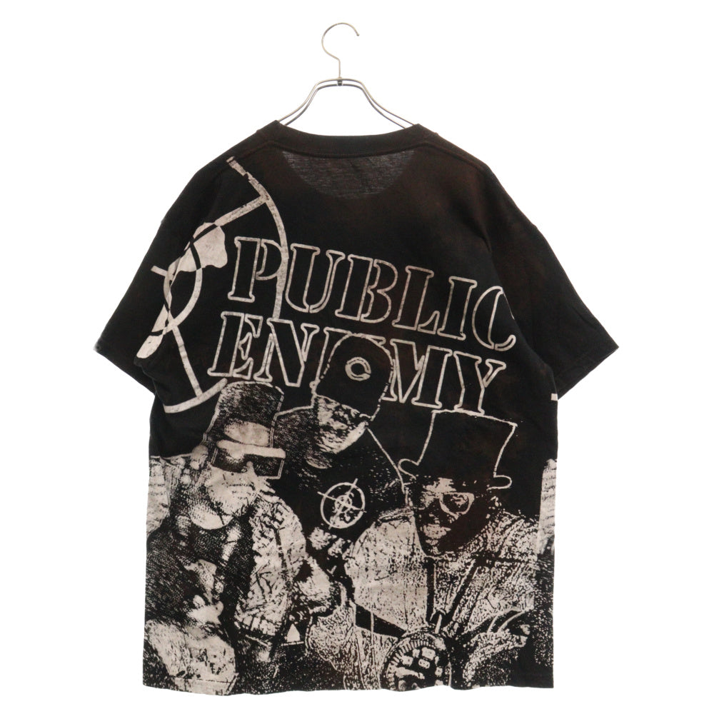 VINTAGE(ヴィンテージ) VINTAGE G RAGS 72 PUBLIC ENEMY パブリックエネミー 総柄プリント半袖Tシャツ ブラック