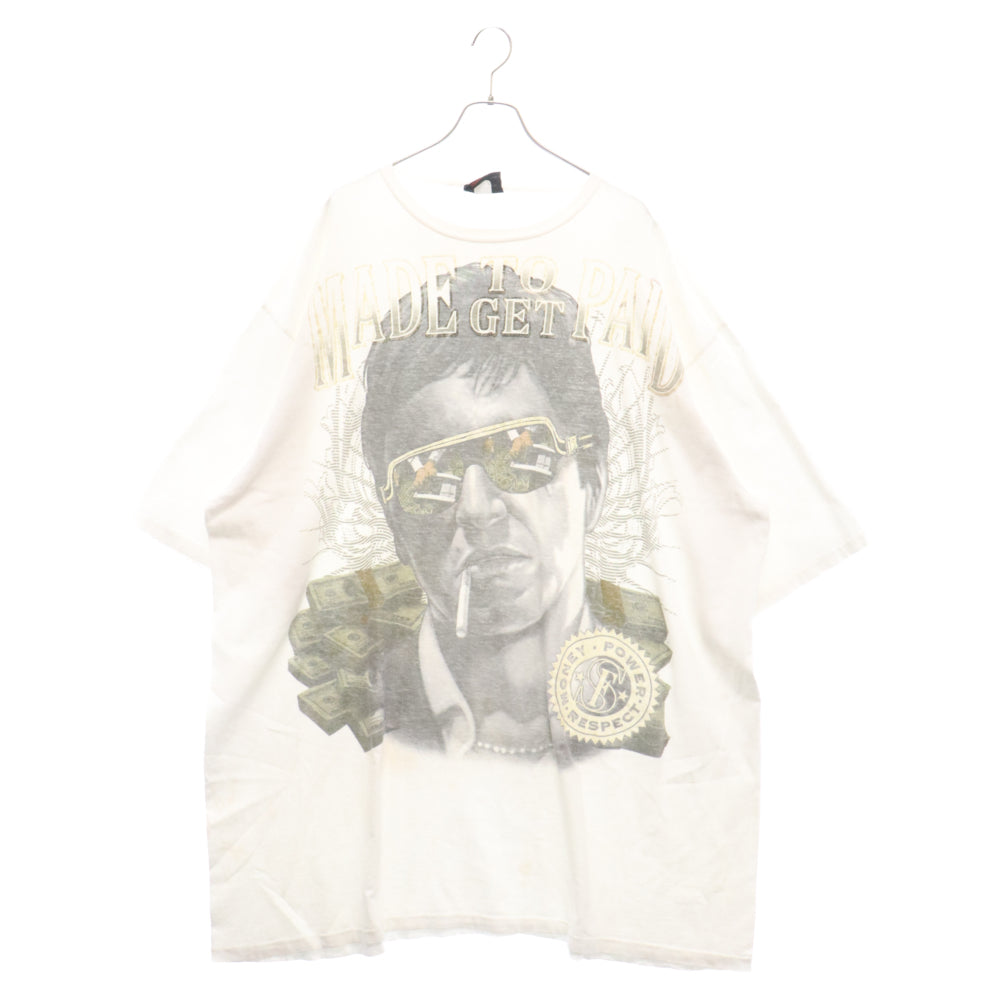 VINTAGE(ヴィンテージ) 00s VINTAGE SCARFACE スカーフェイス オーバーサイズプリント半袖Tシャツ ホワイト